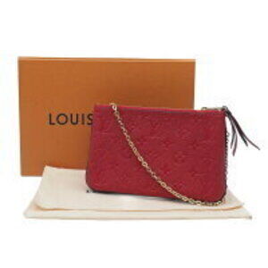 Louis Vuitton Bag Rouge Double Empreinte Marine Shoulder Chain Zip Pochette